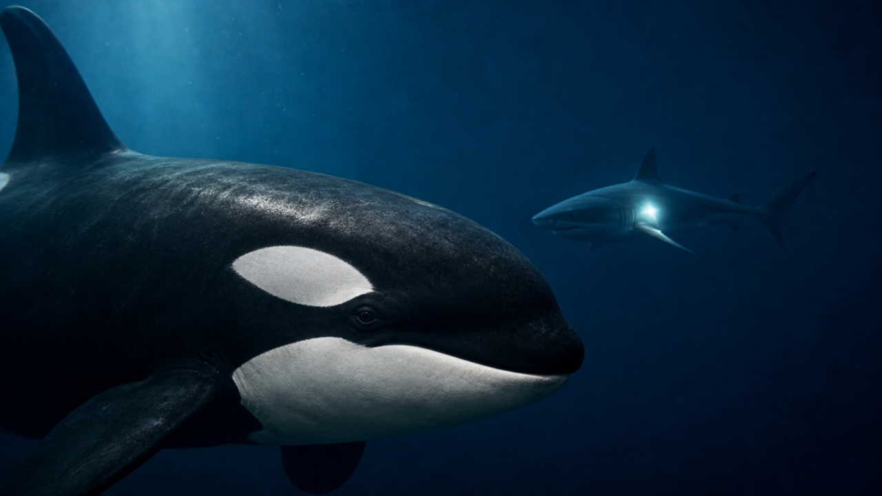 O animal que caça tubarões: como as orcas viraram terror até para grandes predadores do oceano