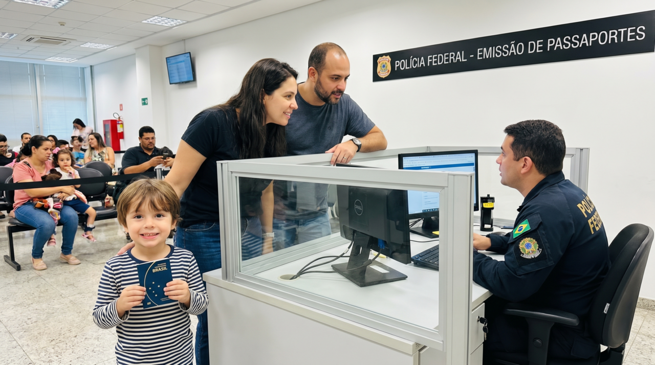 Passaporte brasileiro vale 10 anos para adultos, mas um detalhe pode encurtar a validade de crianças e adolescentes
