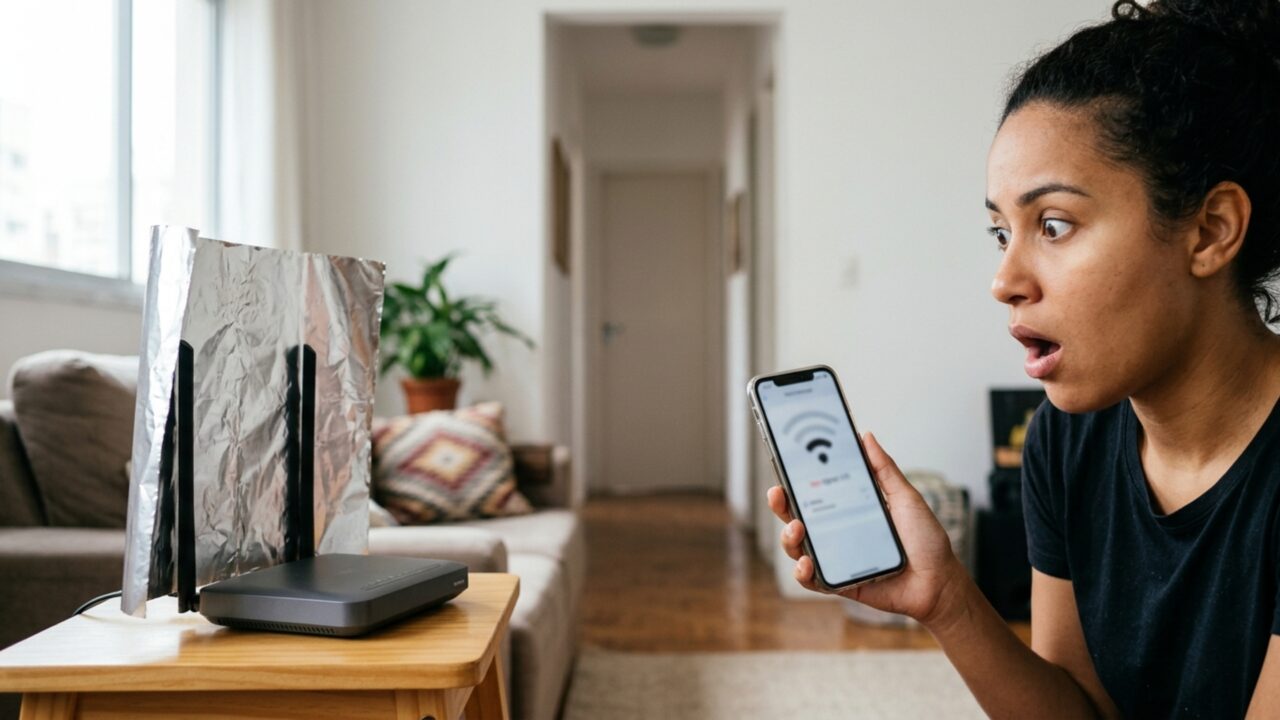 Por que colocar papel alumínio atrás do roteador Wi-Fi virou um truque popular para melhorar o sinal?