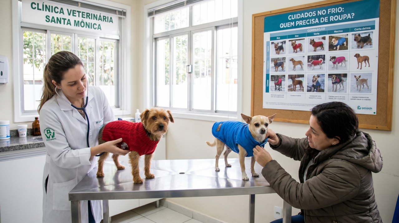Seu pet precisa usar roupa quanto está muito frio? O que dizem os veterinários