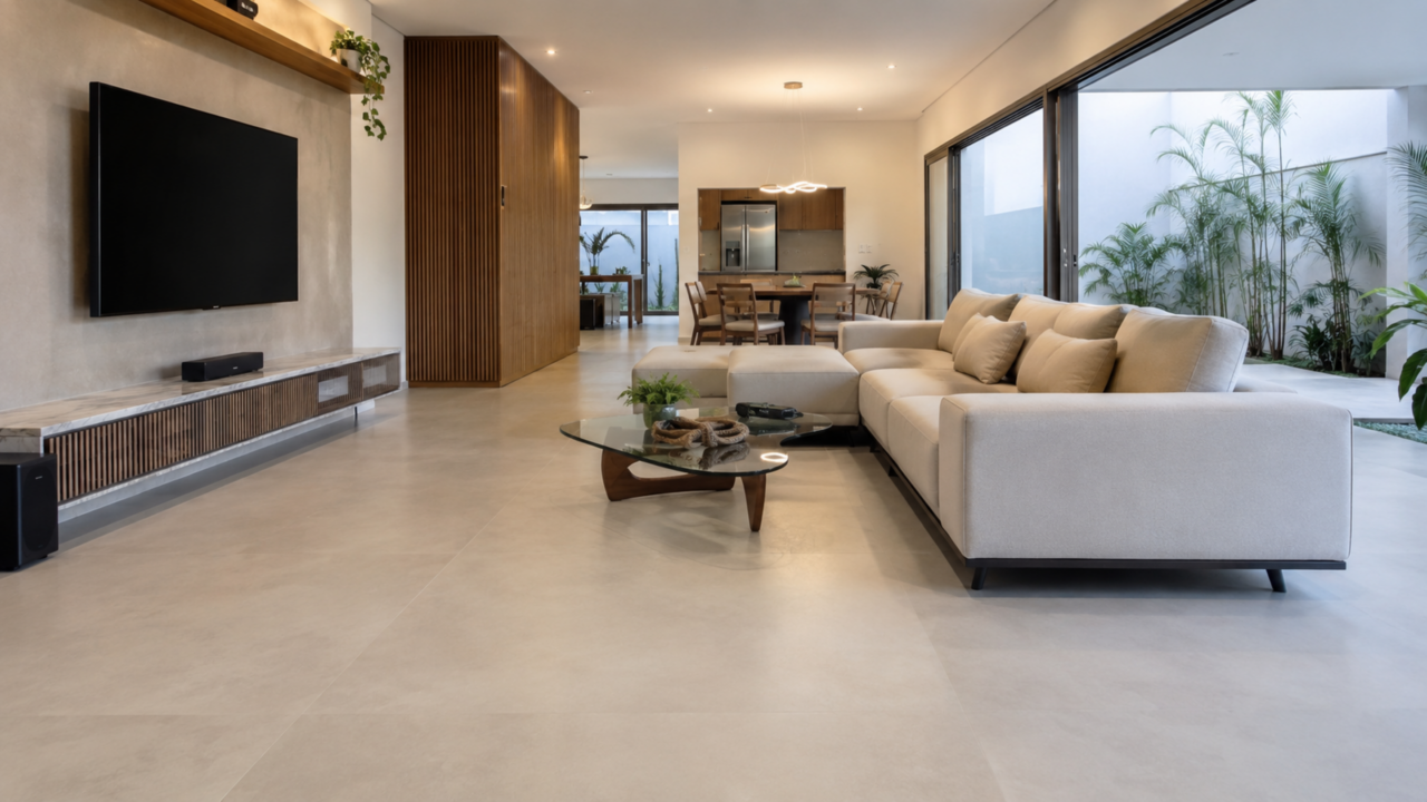 Porcelanato grande deixa a casa sofisticada, mas um erro na instalação pode sair caro
