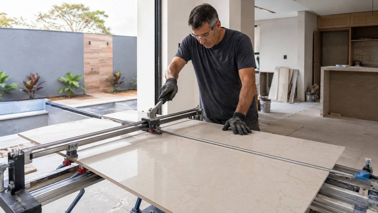 Porcelanato grande deixa a casa sofisticada, mas um erro na instalação pode sair caro