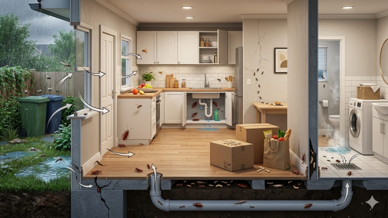 Porque é que os insetos parecem surgir do nada em casa?