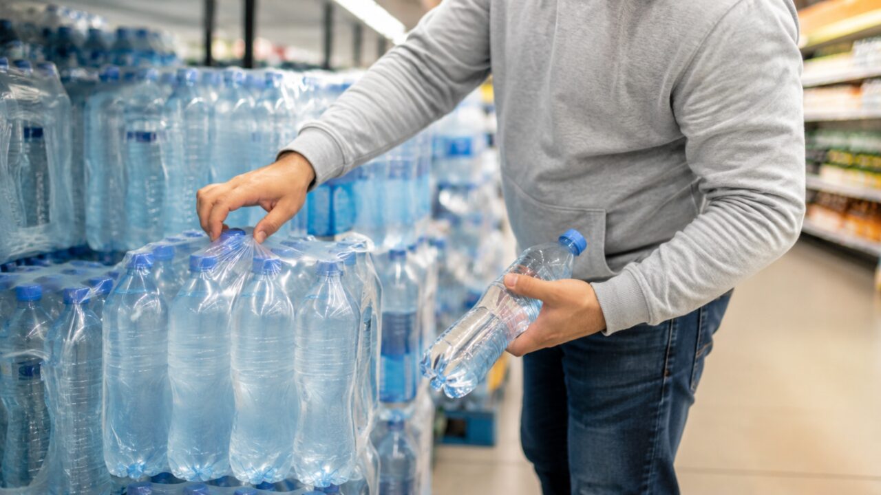 Posso tirar garrafas de agua ou refrigerantes do pacote fechado no supermercado