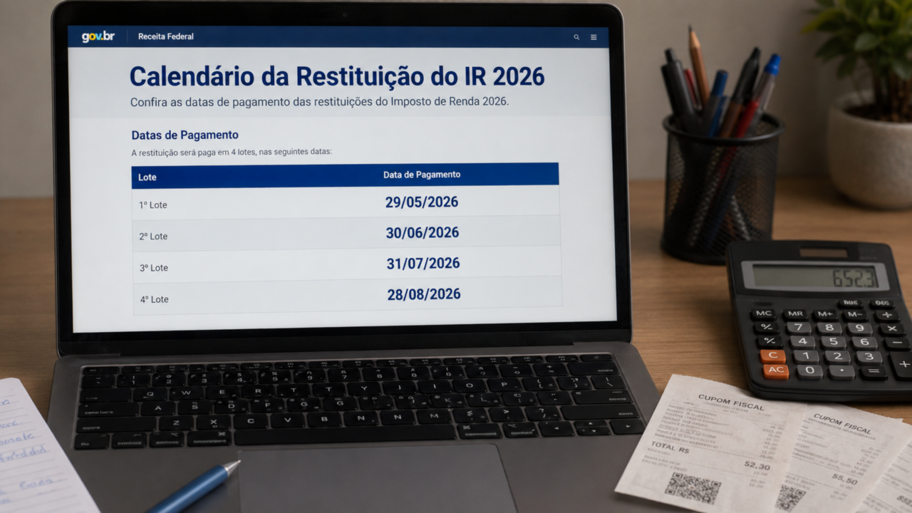 Restituição do Imposto de Renda em 2026 terá quatro datas e uma armadilha para distraídos