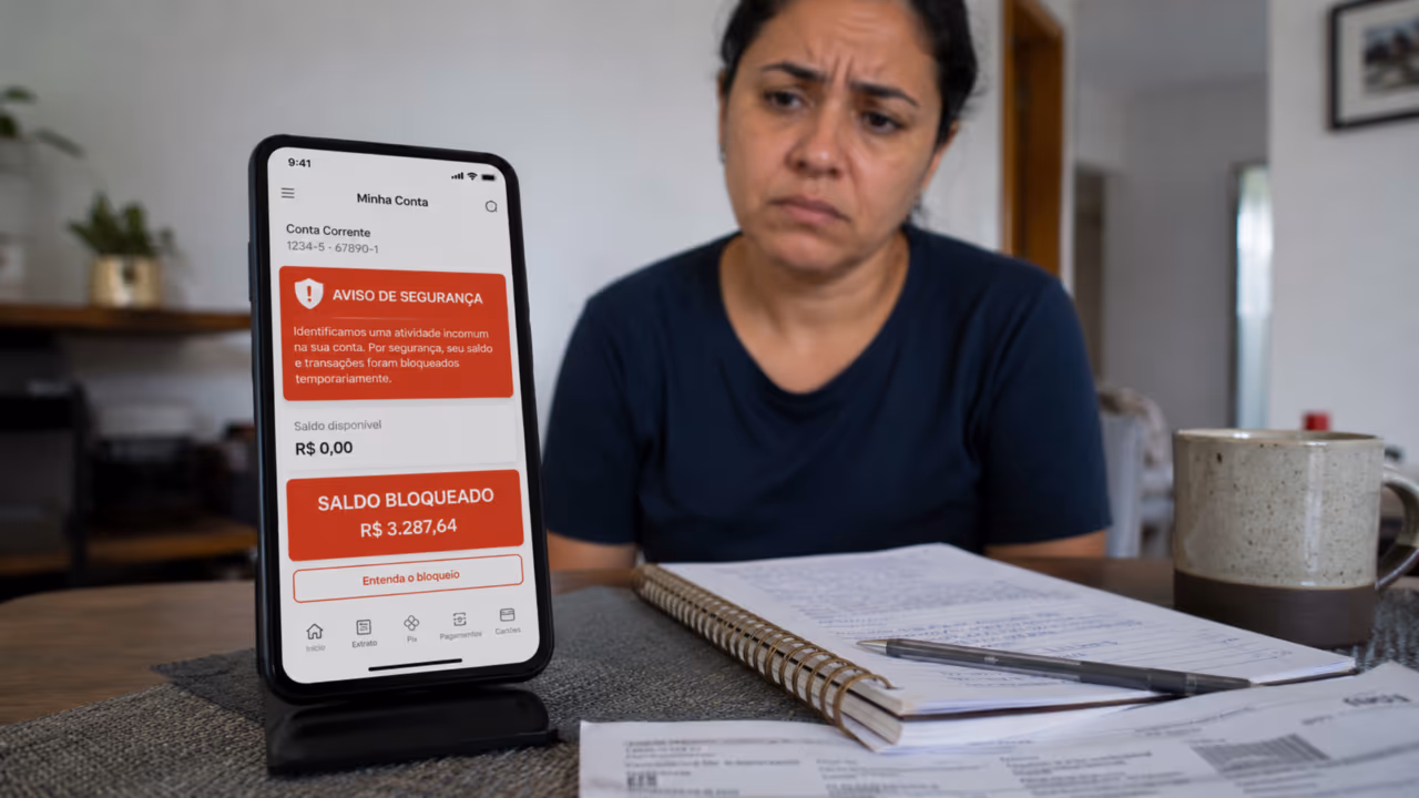 O banco pode bloquear seu dinheiro sem avisar? Entenda o que fazer quando o saldo trava