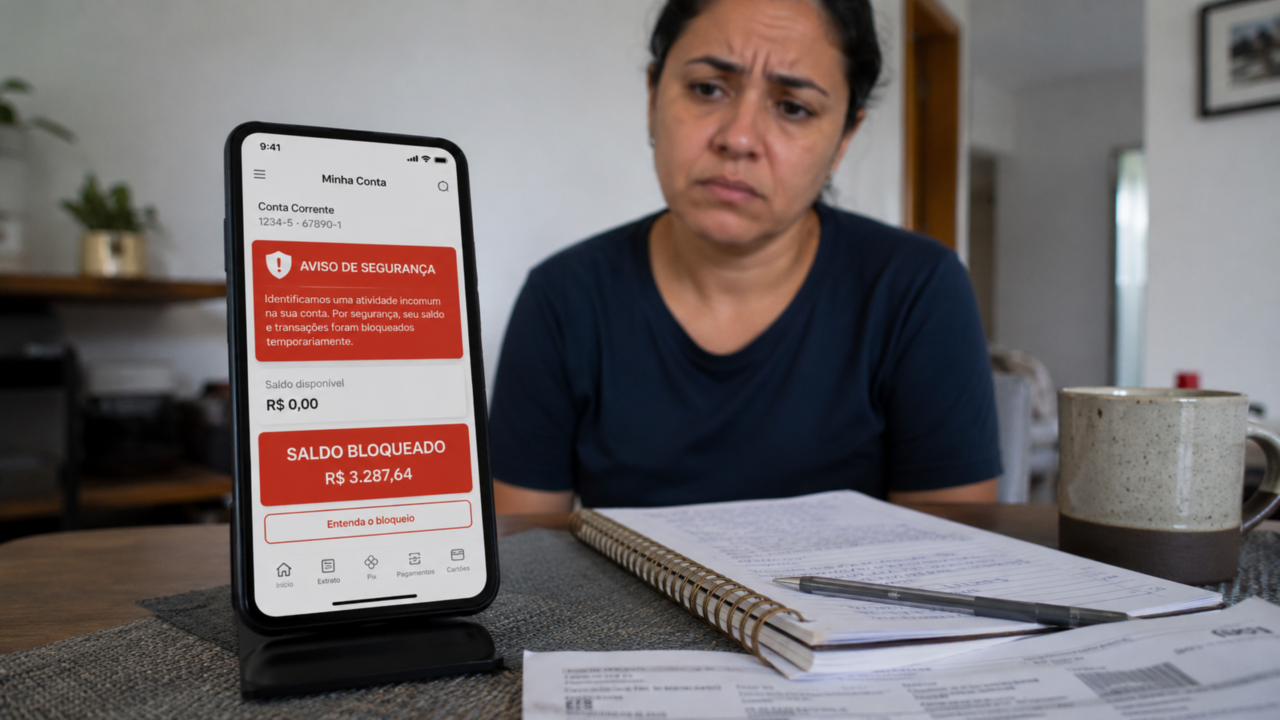 O banco pode bloquear seu dinheiro sem avisar? Entenda o que fazer quando o saldo trava