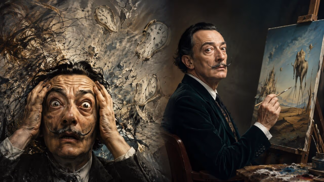 Salvador Dalí sobre qual a diferença entre os gênios e os loucos: “Os loucos não podem fazer nada com sua loucura, enquanto os gênios, sim”