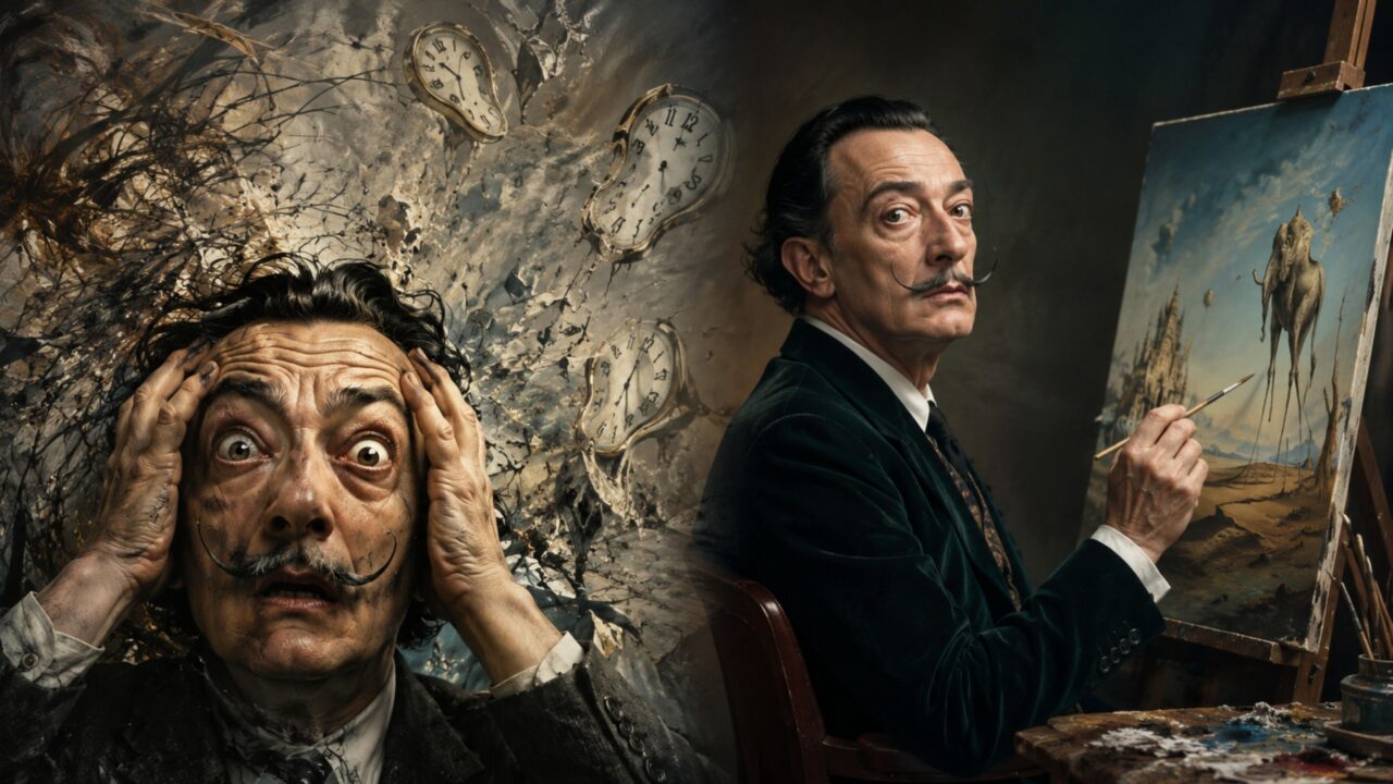 Salvador Dalí sobre qual a diferença entre os gênios e os loucos: “Os loucos não podem fazer nada com sua loucura, enquanto os gênios, sim”