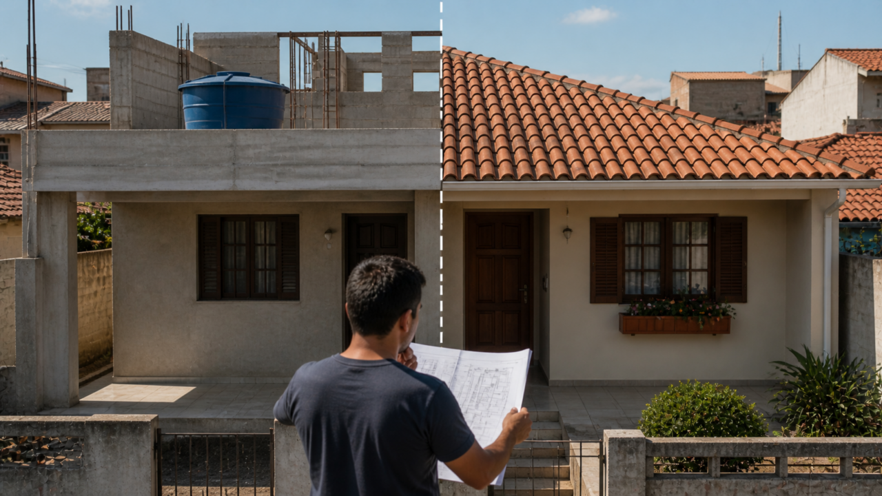 Laje ou telhado: qual vale mais a pena para uma casa simples?