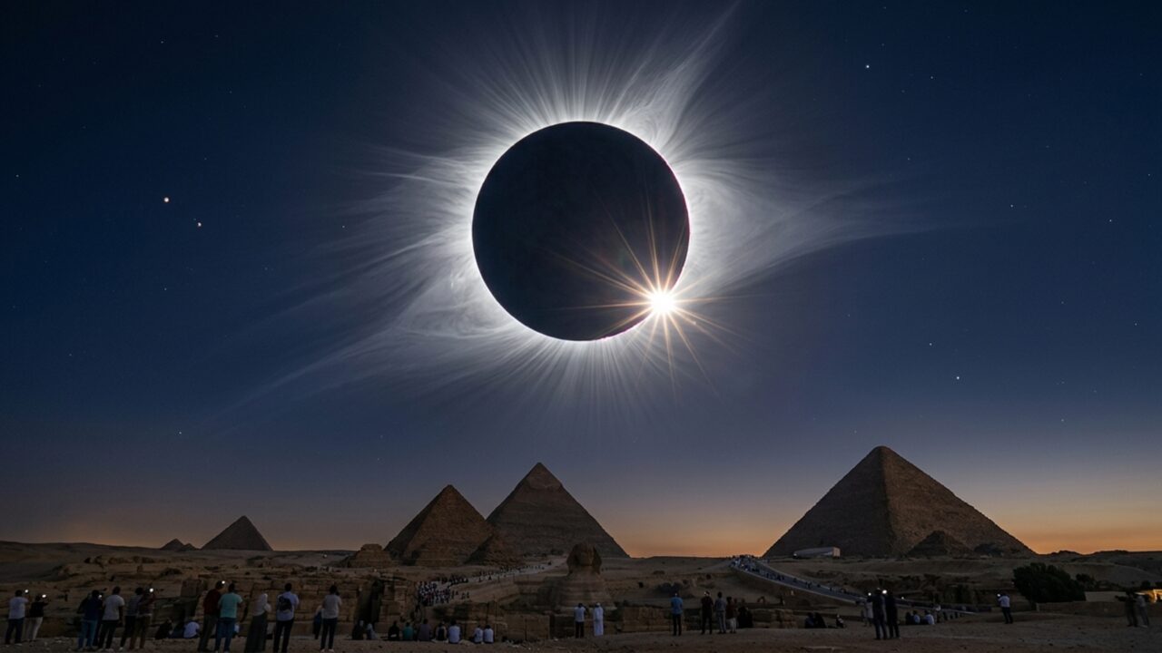 O eclipse solar de 2027 vai mergulhar cidades inteiras na escuridão por mais de 6 minutos e o fenômeno não terá rival neste século