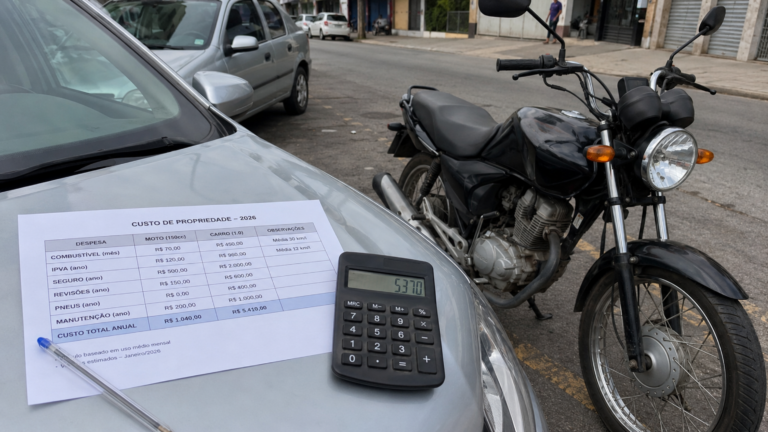 Trocar carro por moto economiza mesmo? A conta que parece óbvia, mas pode enganar muita gente