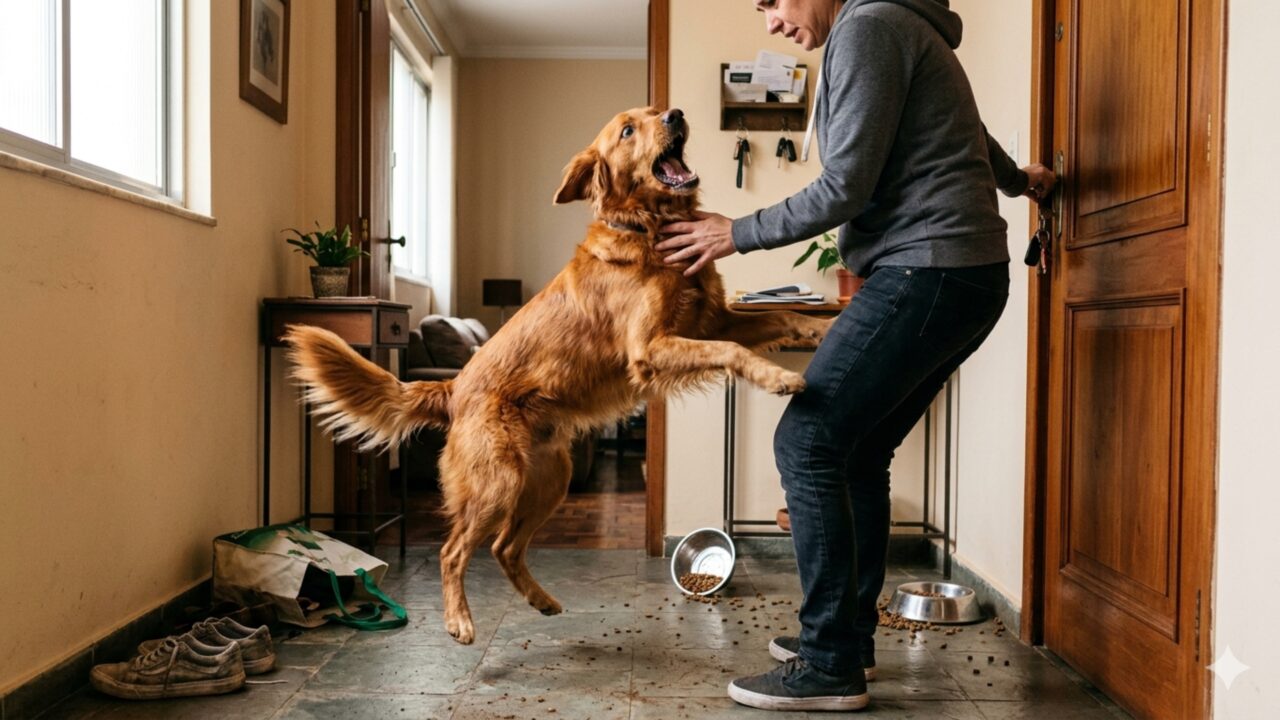 Veterinários concordam: cães felizes em ver seus donos voltando para casa não são sintomas de felicidade