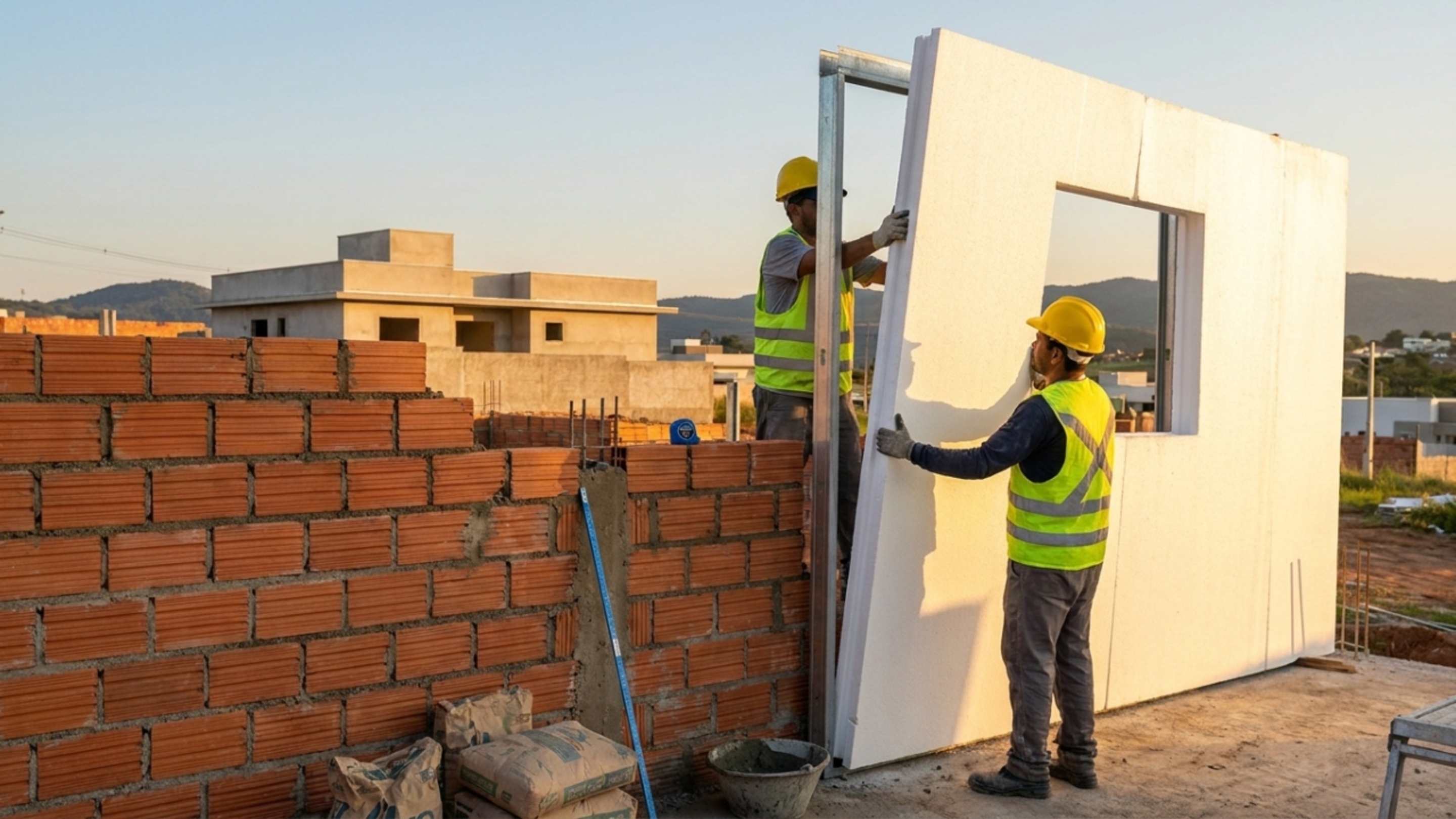 Novo material de construção parecido com isopor custa menos que tijolos e já recebeu aval do Inmetro