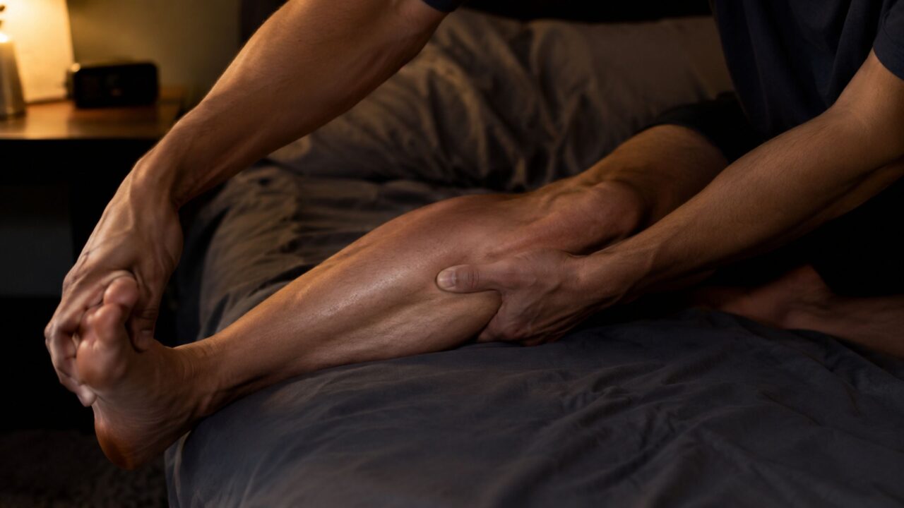 A câimbra nas pernas à noite que interrompe o sono e pode revelar sinais do corpo