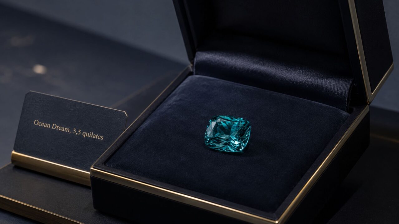 Pedra rara vendida em Genebra virou recorde entre diamantes fancy vivid blue-green