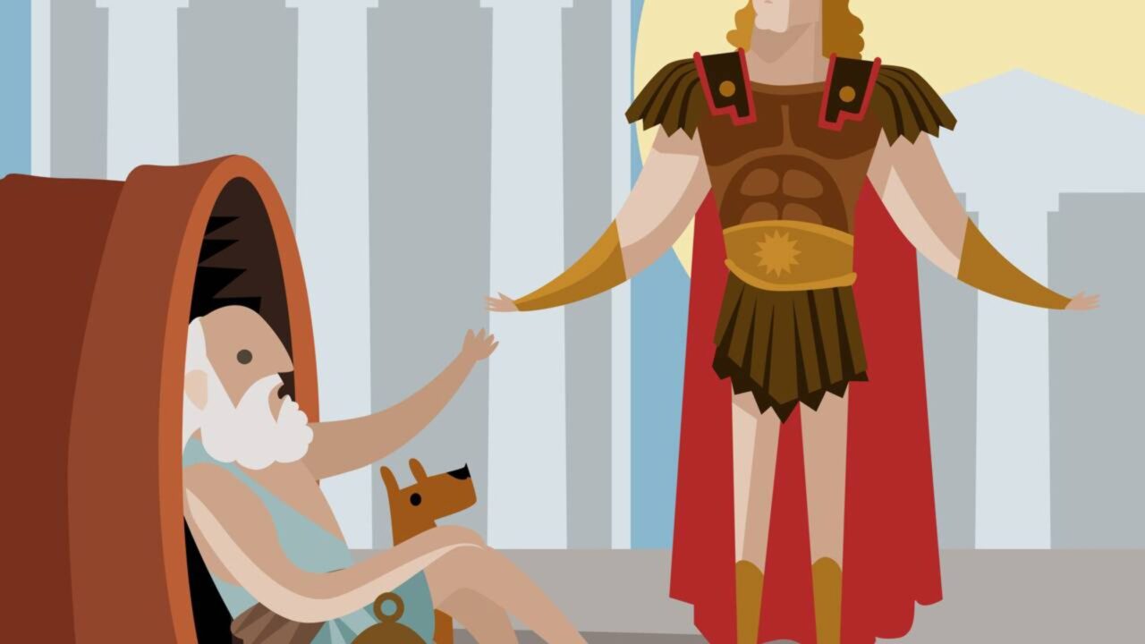 Diógenes, o filósofo que transformou pobreza em provocação pública, dizia “O homem tem duas orelhas e uma língua para ouvir mais e falar menos”