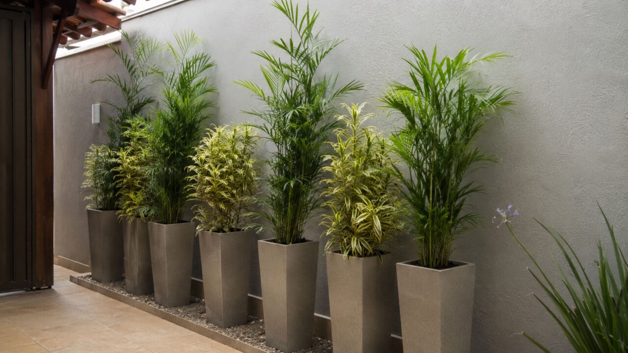 Plantas verticais bloqueiam a visão sem ocupar toda a área disponível