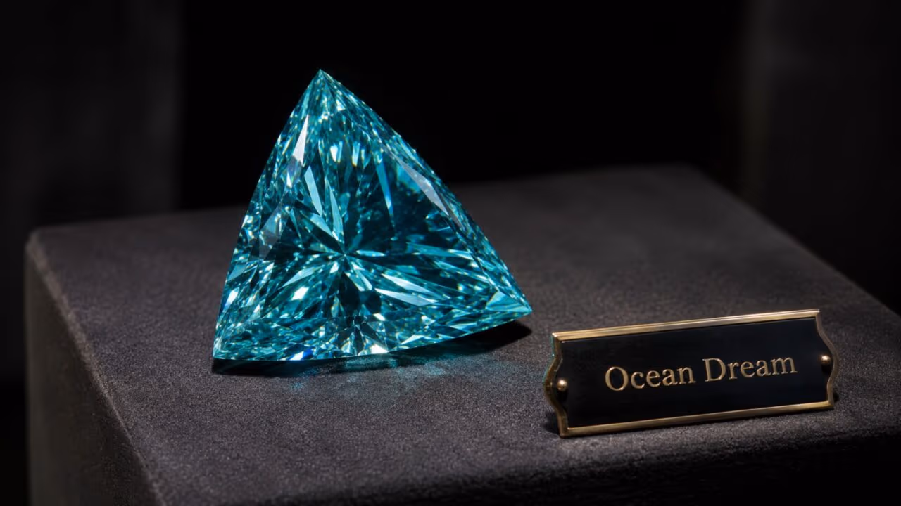 O diamante azul-esverdeado que saiu da África e virou recorde de US$ 17 milhões em leilão