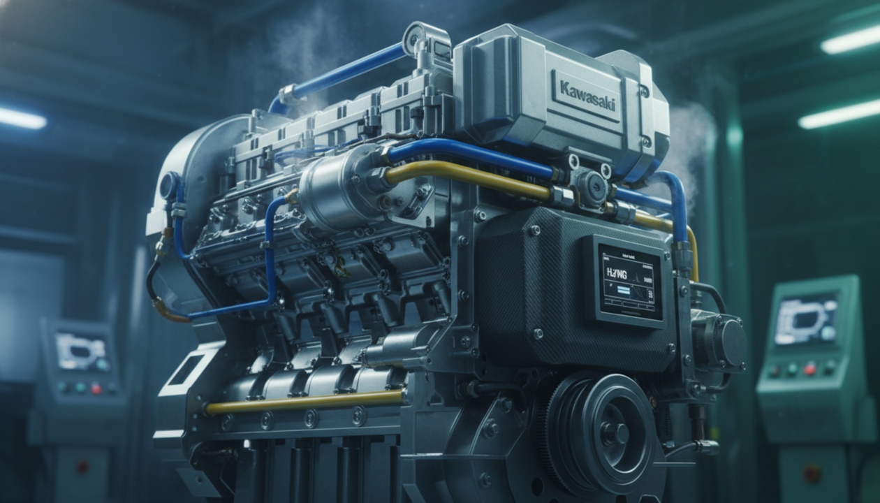 Novo motor da Kawasaki torna o hidrogênio inevitável e mais barato do que você imagina