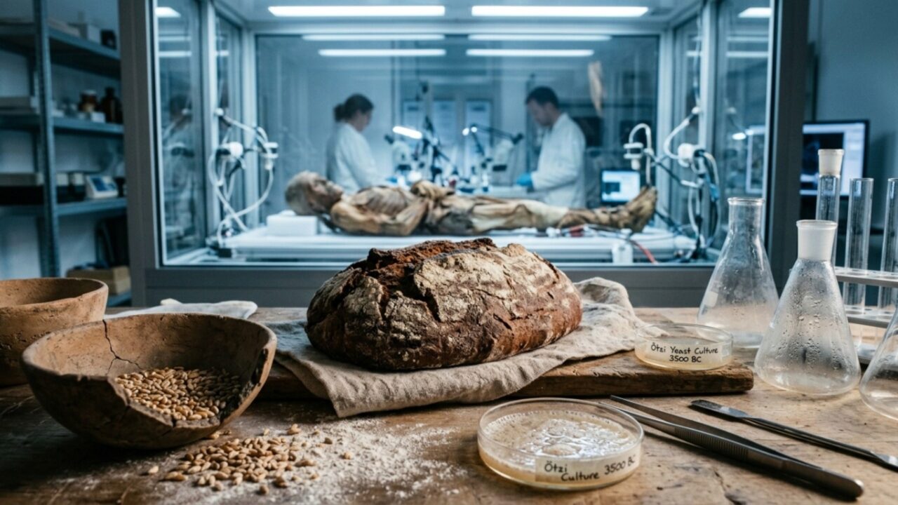 Cientistas encontram leveduras vivas em uma múmia de 5.300 anos e conseguem fazer pão com o fermento preservado no gelo