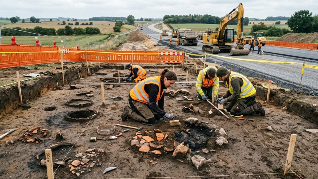 Obra em estrada na Alemanha revela mais de 800 vestígios de um assentamento pré-histórico enterrado