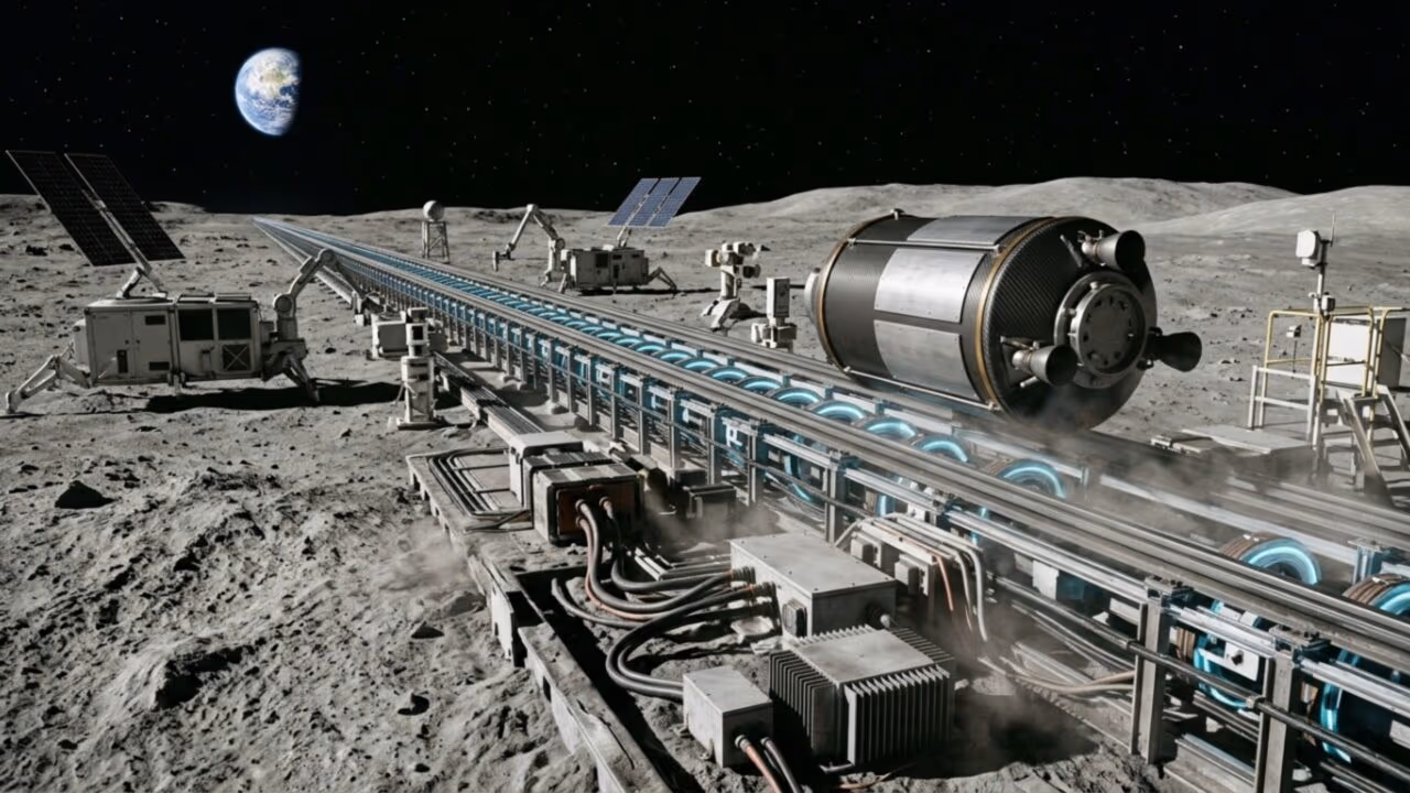 Empresas estão planejando catapultas eletromagnéticas gigantes na Lua: elas poderiam mudar a guerra espacial?