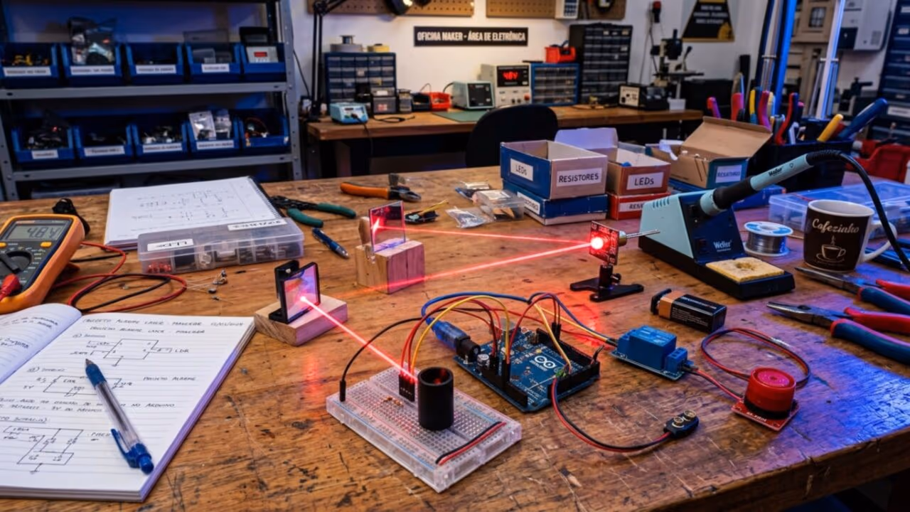 O alarme de filme de espião que você pode montar em casa com laser, Arduino e componentes simples