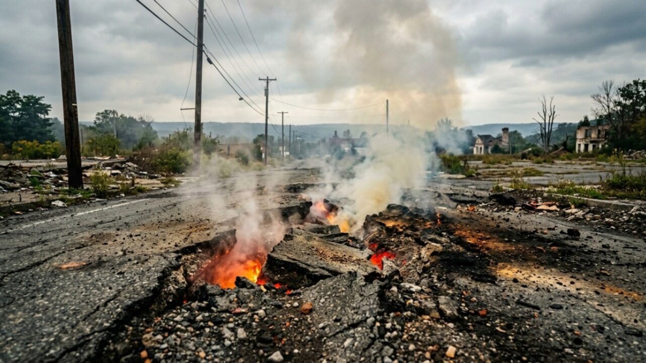 A cidade fantasma dos Estados Unidos onde um incêndio subterrâneo arde desde 1962 e ainda pode durar mais 250 anos