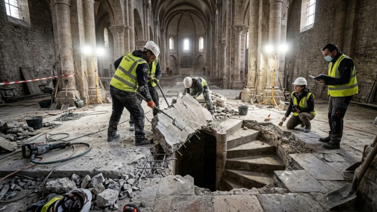 Arqueólogos seguiram uma escadaria esquecida em uma igreja antiga e o que eles encontraram após 400 anos escondido surpreendeu a todos