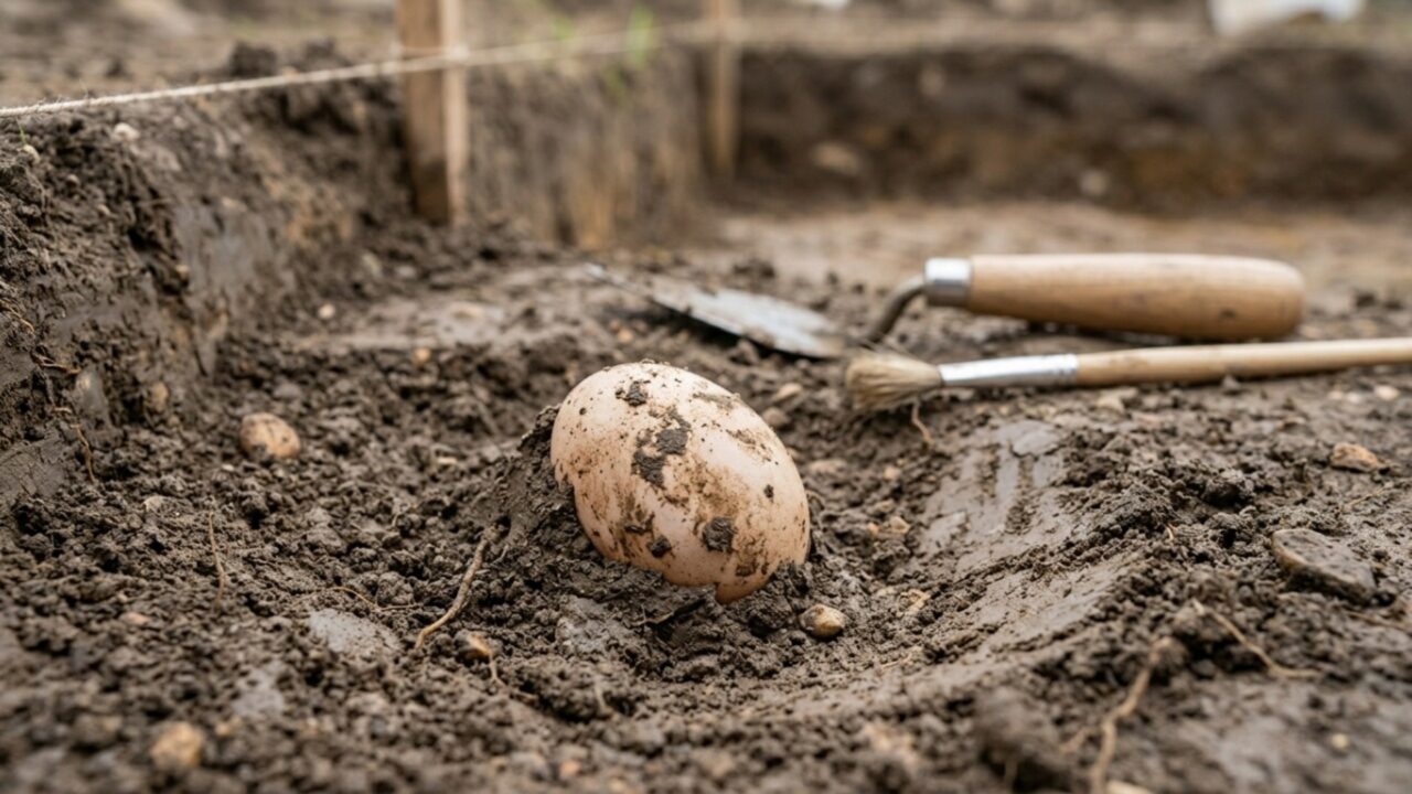 Arqueólogos encontram ovo romano de 1.700 anos ainda intacto e descobrem líquido original preservado dentro da casca
