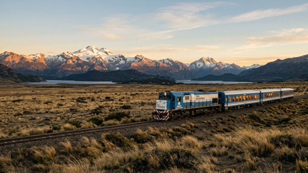 A viagem de trem pela Patagônia que liga o mar às montanhas nevadas em uma jornada de quase 19 horas