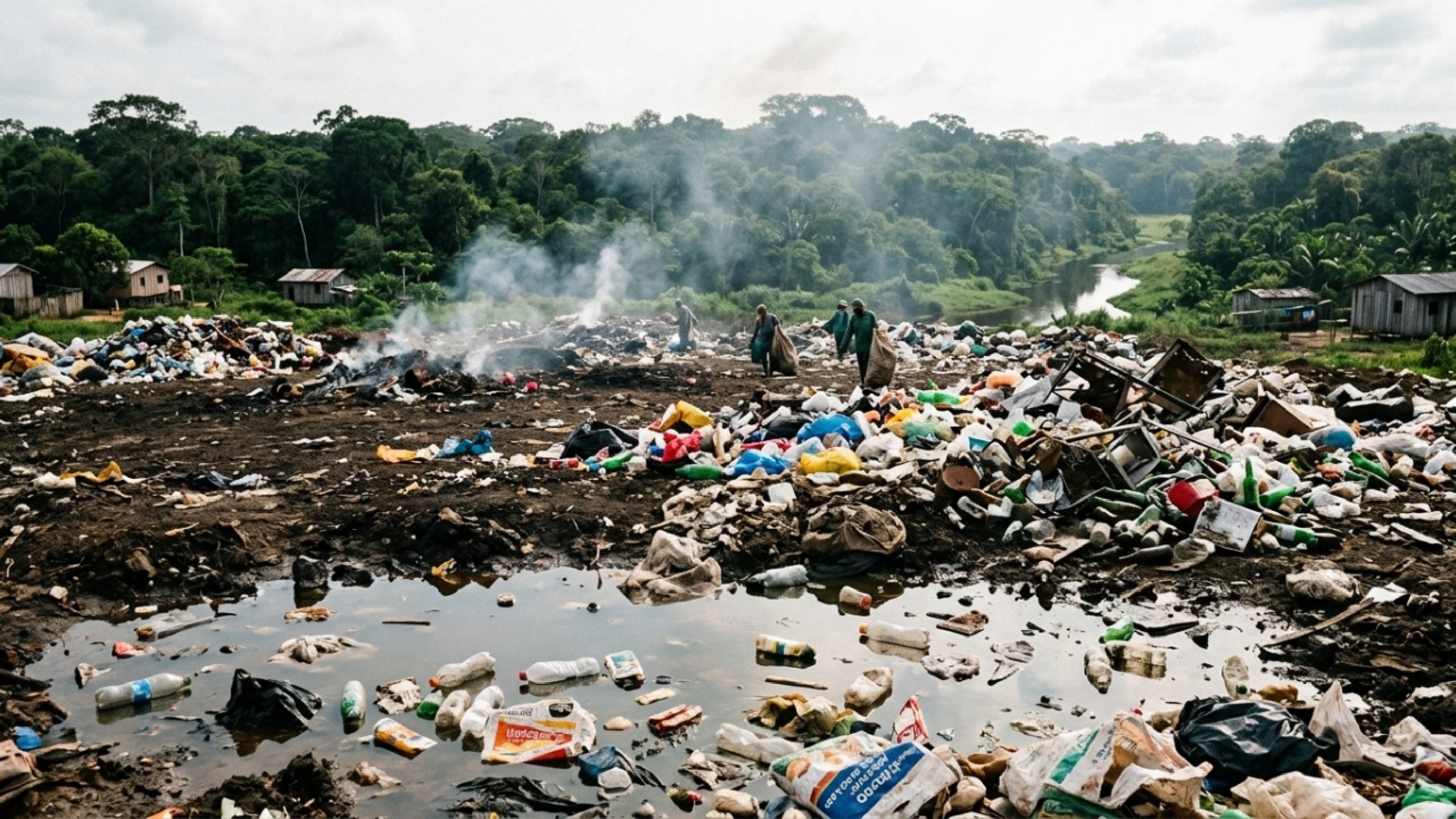Enquanto o mundo discute desmatamento, um lixão na Amazônia despeja chorume, fumaça tóxica e risco invisível sobre comunidades