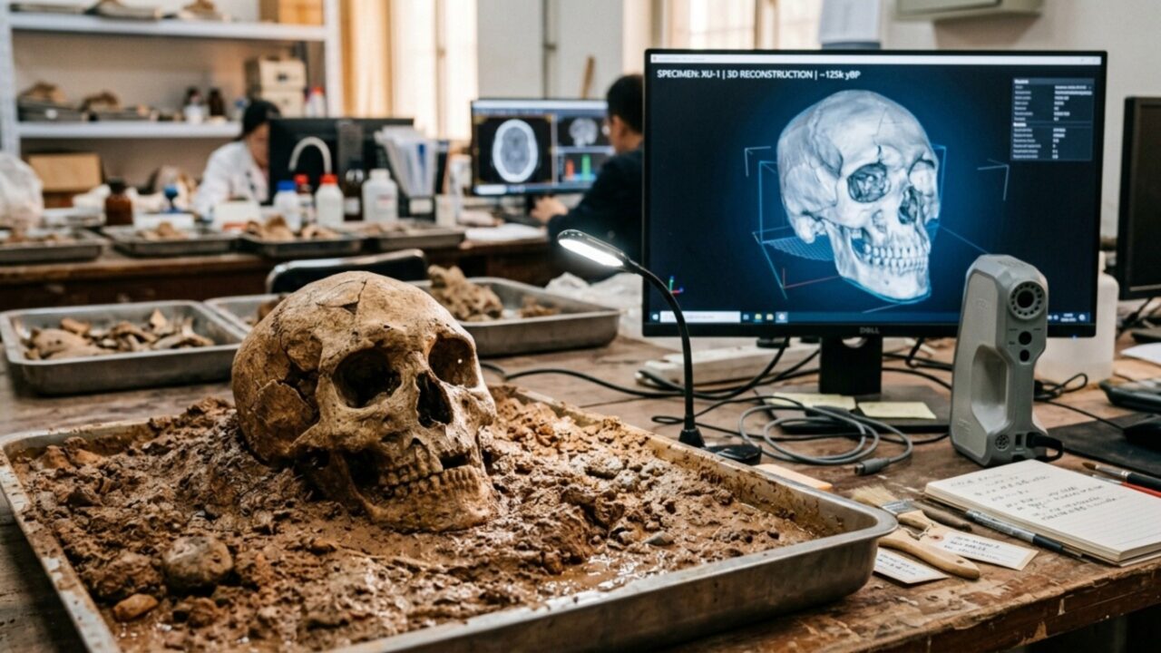 Fóssil de um milhão de anos surpreende cientistas ao misturar traços primitivos e características próximas dos humanos modernos