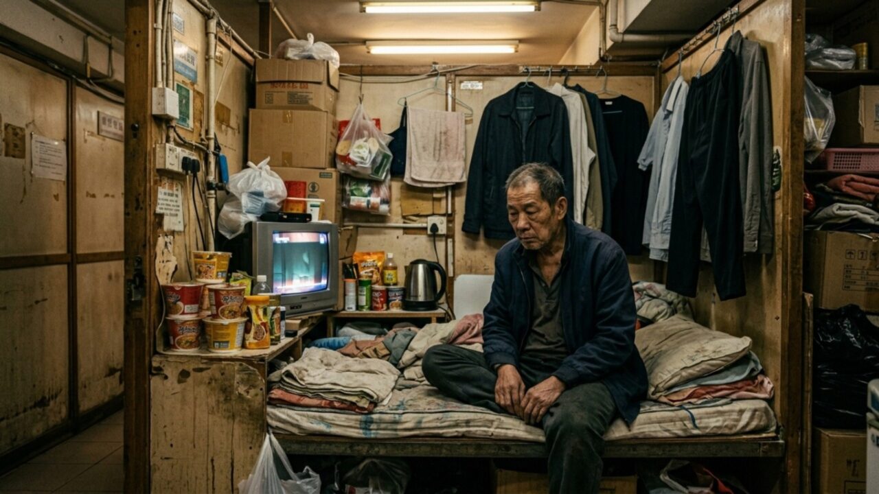 Em uma das cidades mais ricas do mundo, 200 mil pessoas vivem em apartamentos-caixão menores que um banheiro com somente 1,5m²