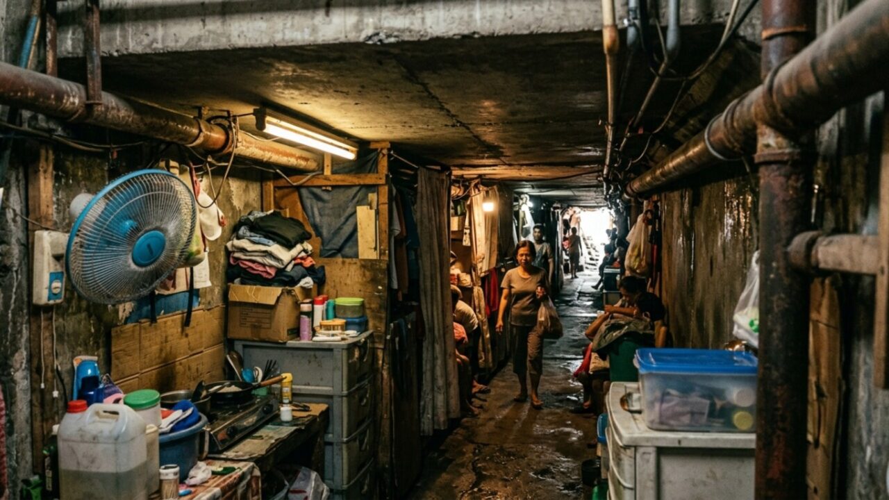 Túneis feitos para escoar água viraram casa para mais de 100 famílias no coração de uma das maiores metrópoles do mundo