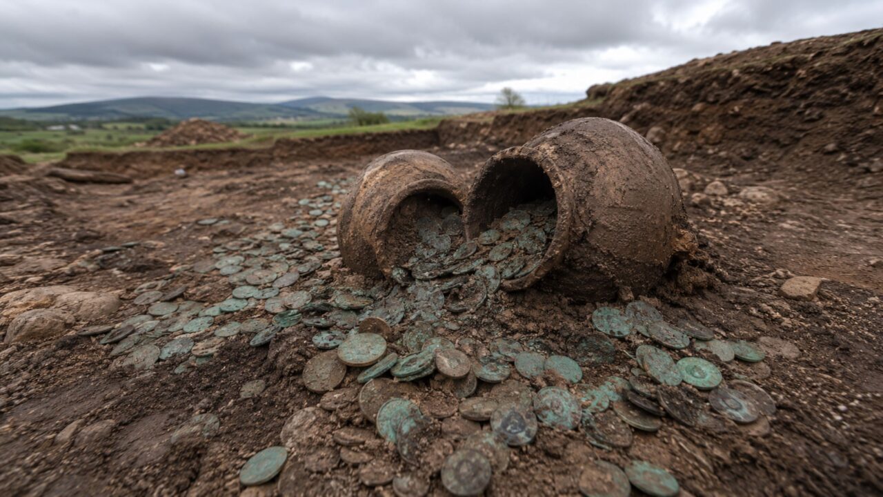 Um detector de metais encontrou 15 mil moedas romanas no País de Gales e abriu um mistério de riqueza enterrada