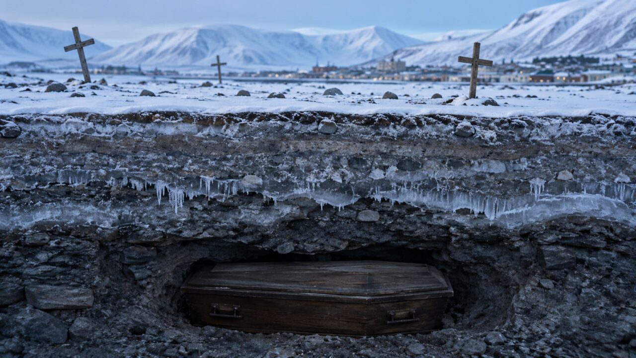 O permafrost dificulta as escavações e desacelera a decomposição