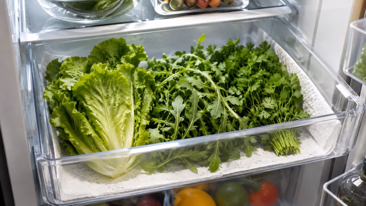 Por que colocar papel toalha na gaveta de saladas faz as verduras durarem muito mais