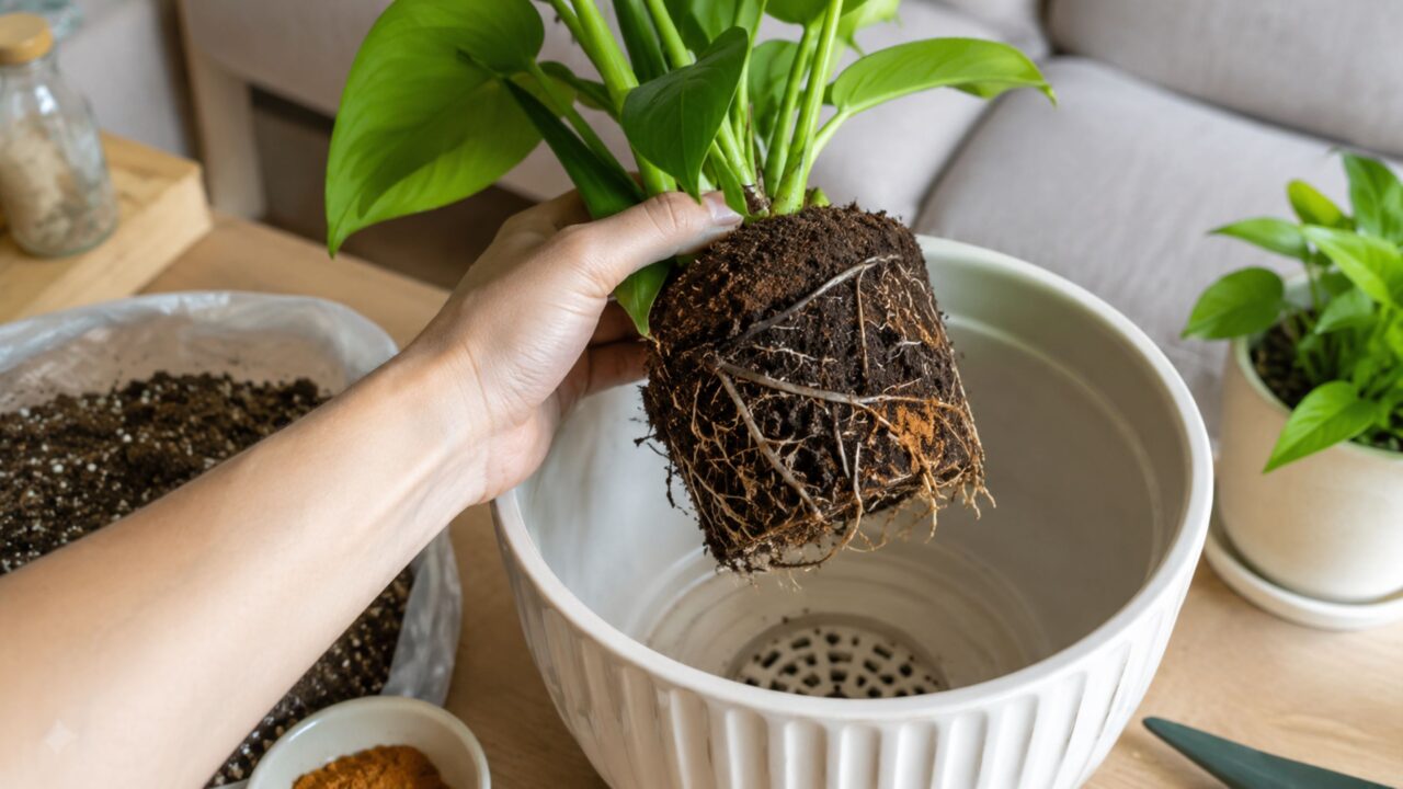 Após a troca de vaso, a canela pode ser usada de forma pontual em pequenas lesões das raízes e caules