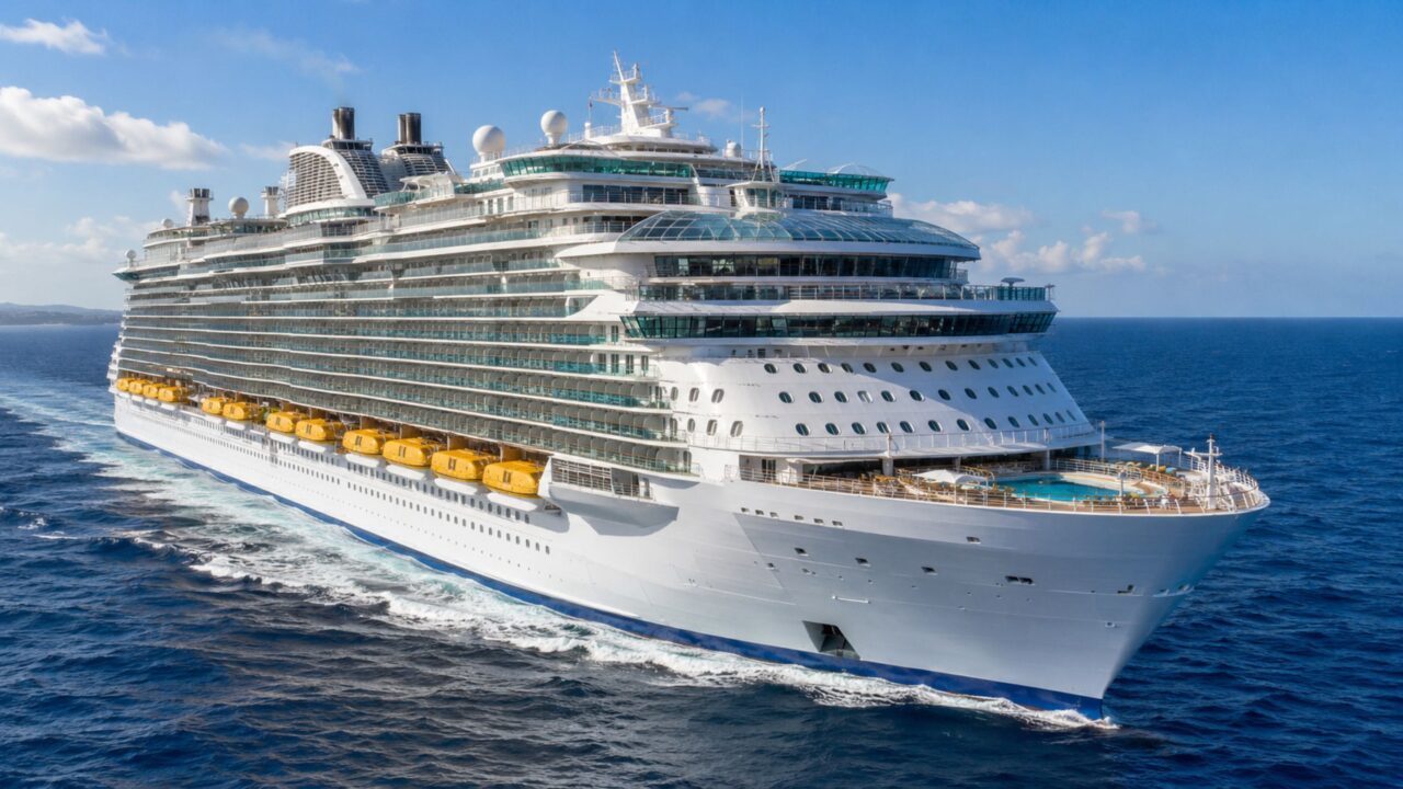 Maior cruzeiro do mundo leva até 7.600 passageiros em 20 decks e parece uma cidade navegando pelo Caribe