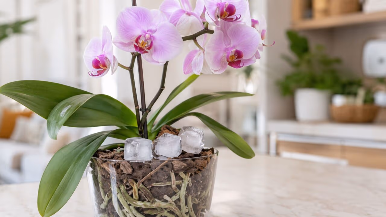 Por que colocar cubos de gelo nas orquídeas virou um truque genial para cuidar do vaso