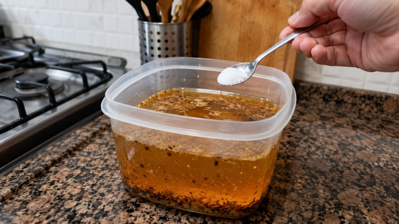 Coloque sal no óleo de fritura usado e veja a mágica acontecer