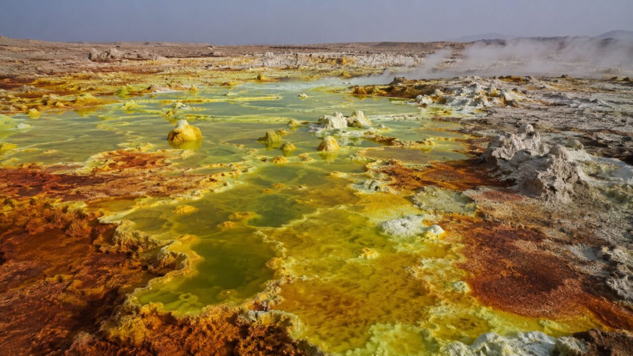 Dallol reúne calor, sal e atividade geotérmica em um só cenário