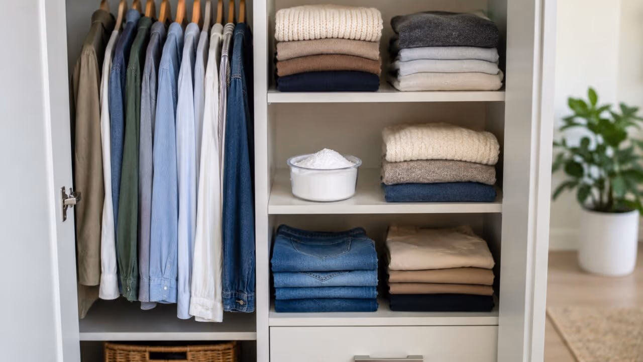 O truque com produto de R$ 2 reais que tira o cheiro de guardado do guarda-roupa em 24 horas
