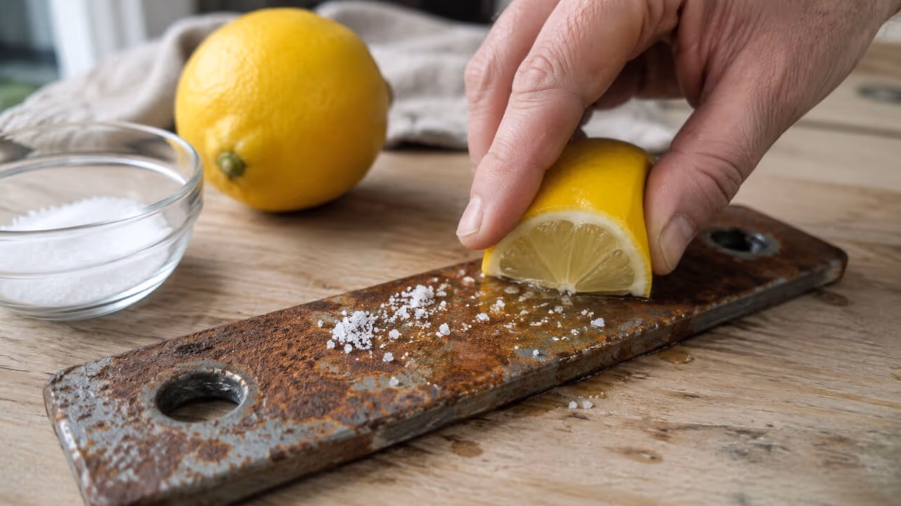 O segredo do limão com sal para remover ferrugem em segundos