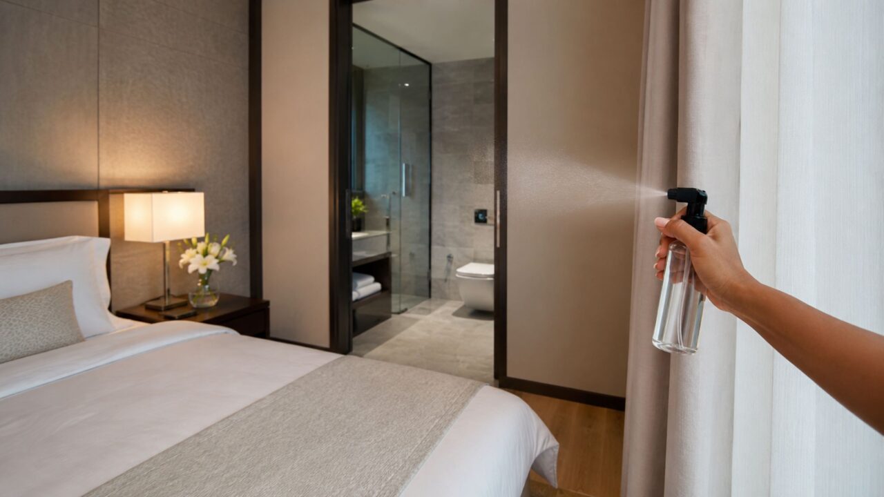 Camareiras usam aromatização leve em tecidos estratégicos para prolongar a sensação de frescor no quarto