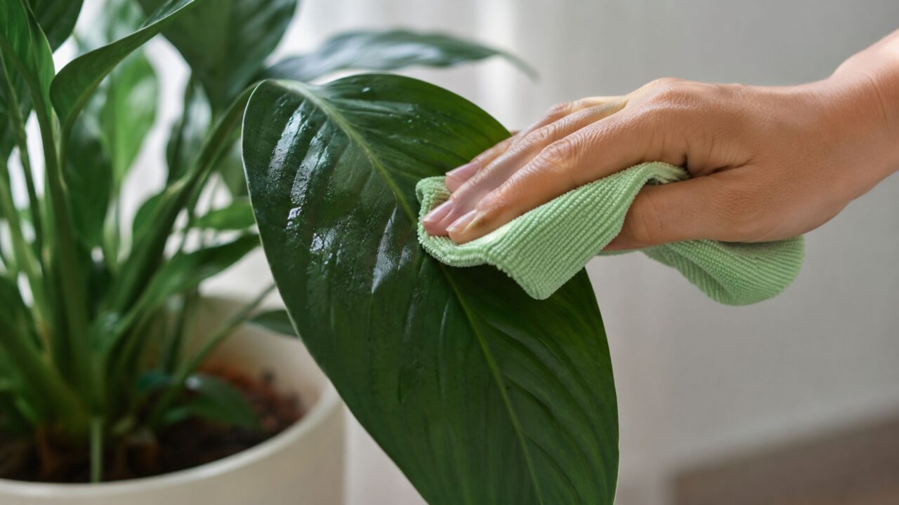 A remoção da poeira é o que realmente devolve o aspecto saudável às folhas das plantas