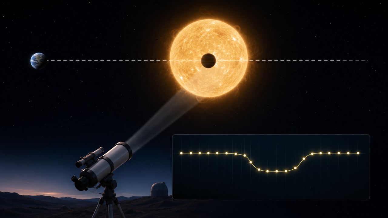 A queda periódica no brilho da estrela revelou a passagem de um planeta gigante