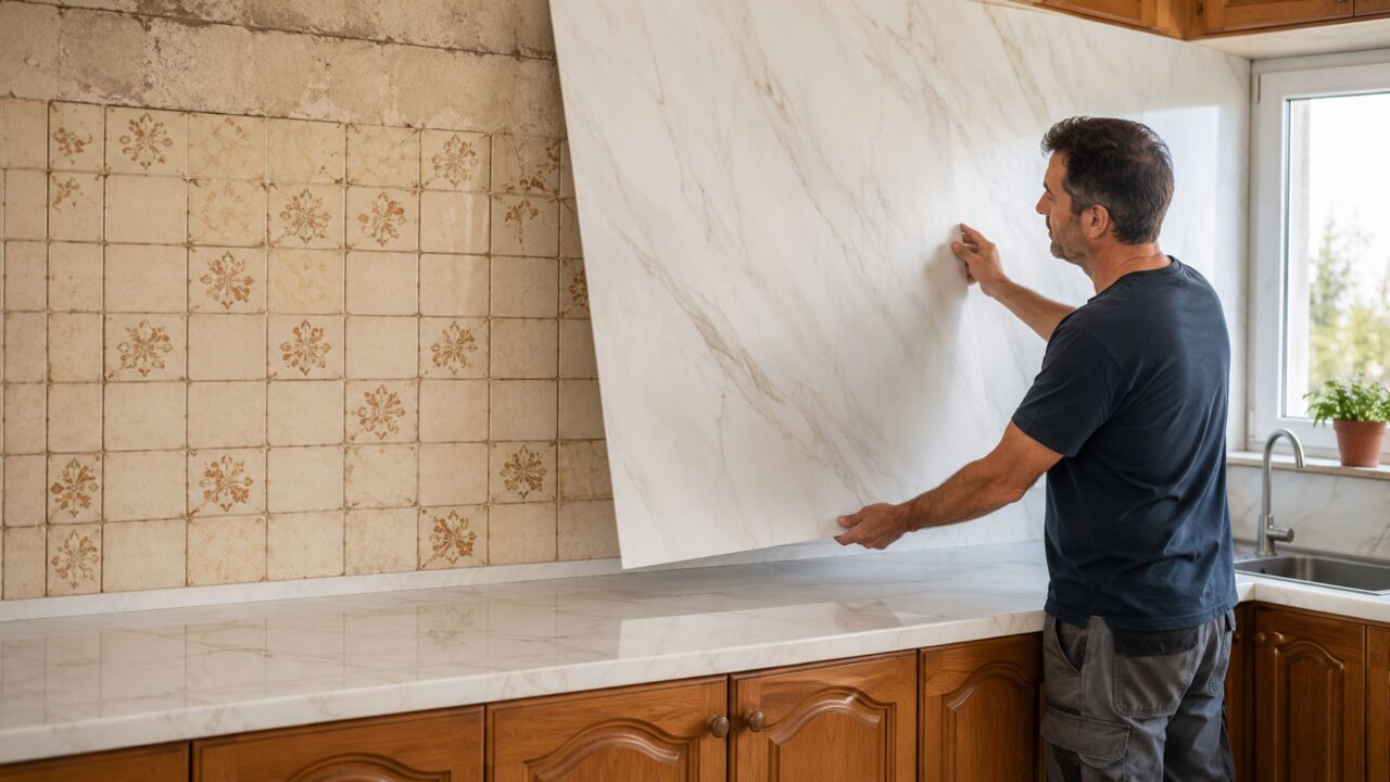 O material barato para cozinha que substitui o azulejo e deixa as paredes com uma aparência moderna e muito mais luxuosa